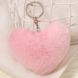 Pink Heart-Shaped Keychain